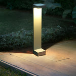 Modern I-Shaped LED Pathway Lights in Black Aluminum