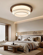 Auralyn Ceiling Light – Layered Fabric Flush Mount in Bronze