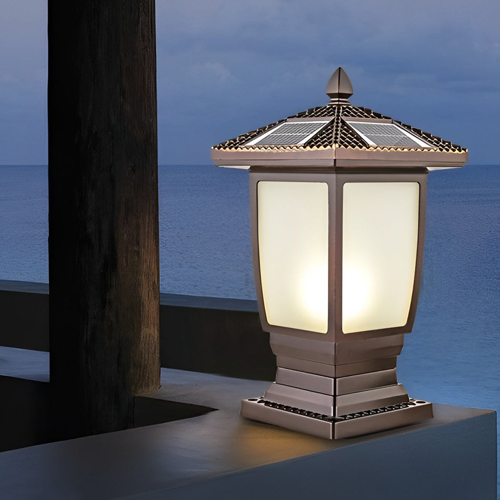 Retro Modern Solar Fence Post Light Ha092357