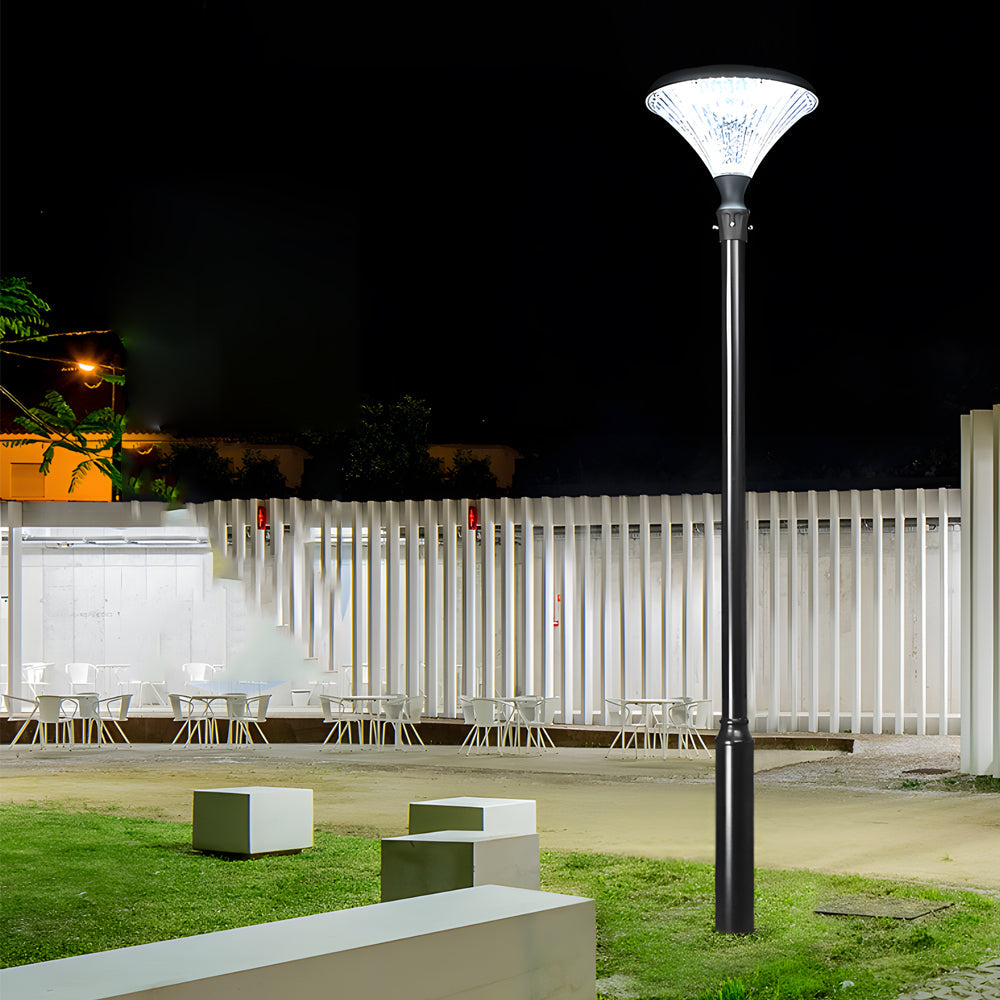 1 Light Black Outdoor Led Solar Lamp Post And Pole Street Light