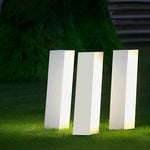 Modern Cuboid LED Lawn Light in Stainless Steel for Garden Pathways