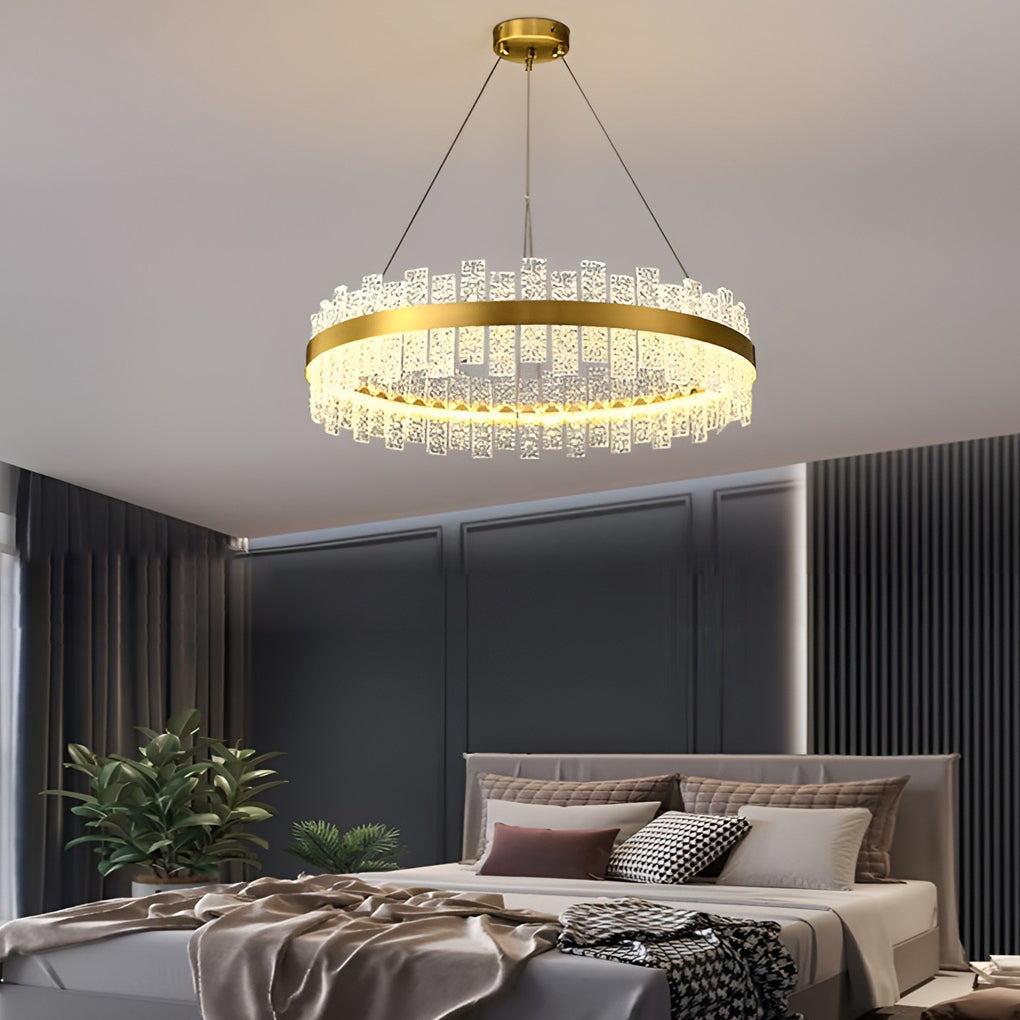 Round Dimming Led Glass Pendant Light Li001957