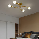 4 6 8 Light Curved Arms White Shade Modern Ceiling Light Fixture
