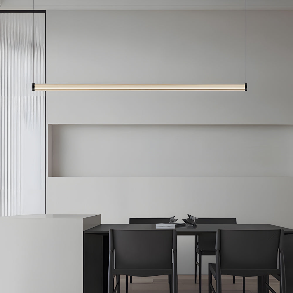 1 Light Glass Linear Led Island Pendant Light