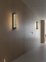 Luma Column LED Wall Sconce in Brushed Gold and Clear Glass