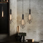 Geometric Lines Black Retro Industrial Style Chandelier Li002719