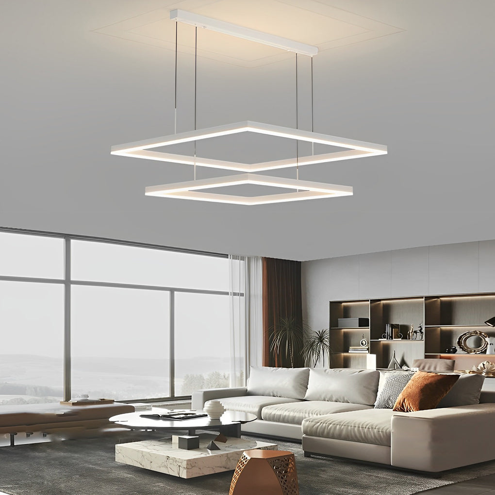 Square Led White Modern Pendant Light Ha083865