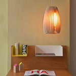 Handmade Wood Veneer Lanterns Led Nordic Japanese Style Pendant Lights