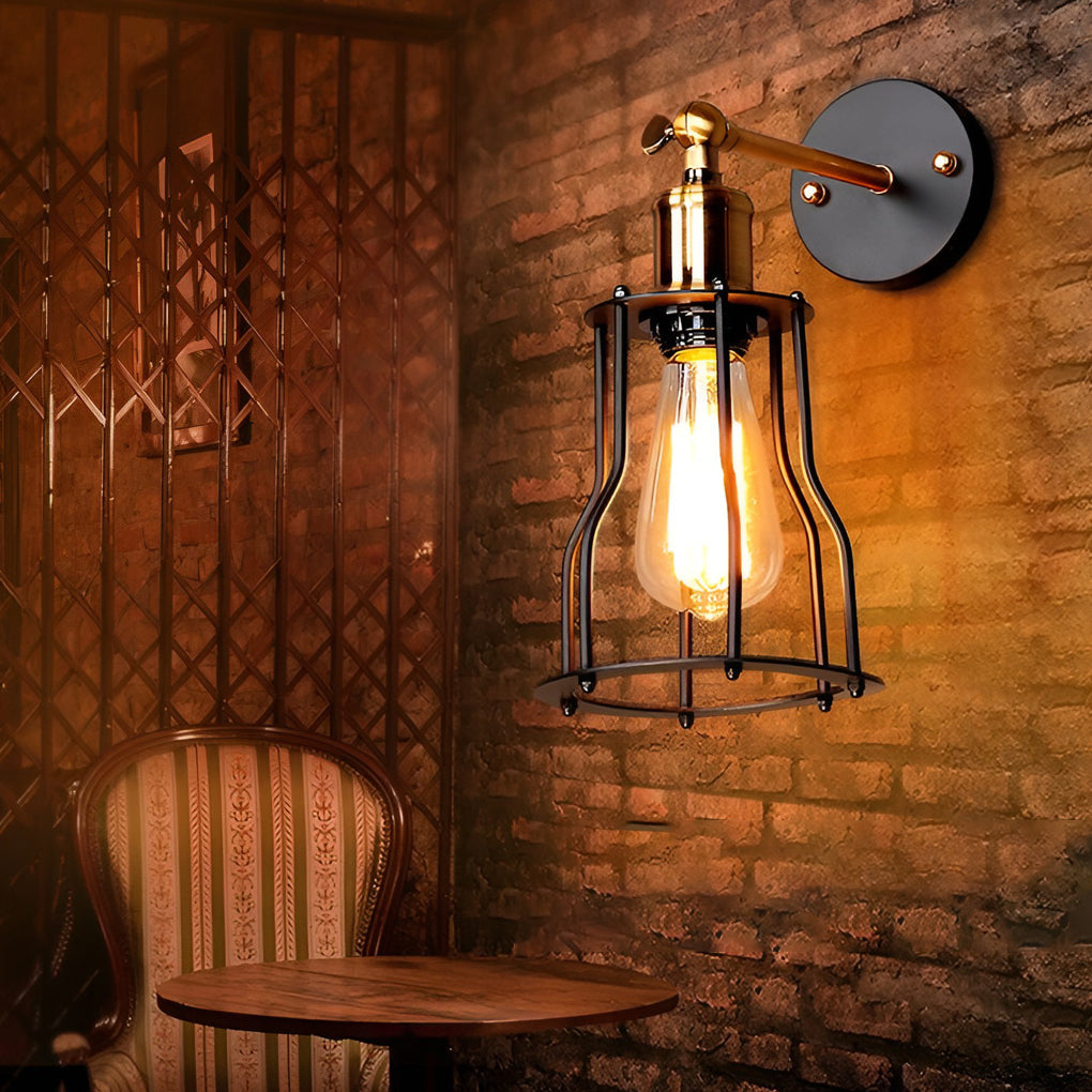 Adjustable Retro Iron E27 Waterproof Industrial Wall Sconce