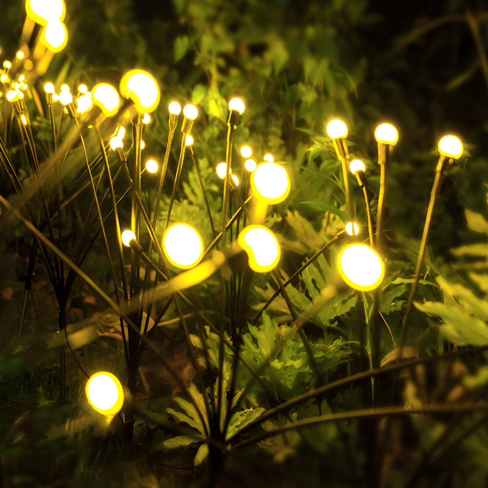 2 Pack Solar Firefly Lights 8Led Starburst Swaying Waterproof Outdoor Garden Landascape Lighting