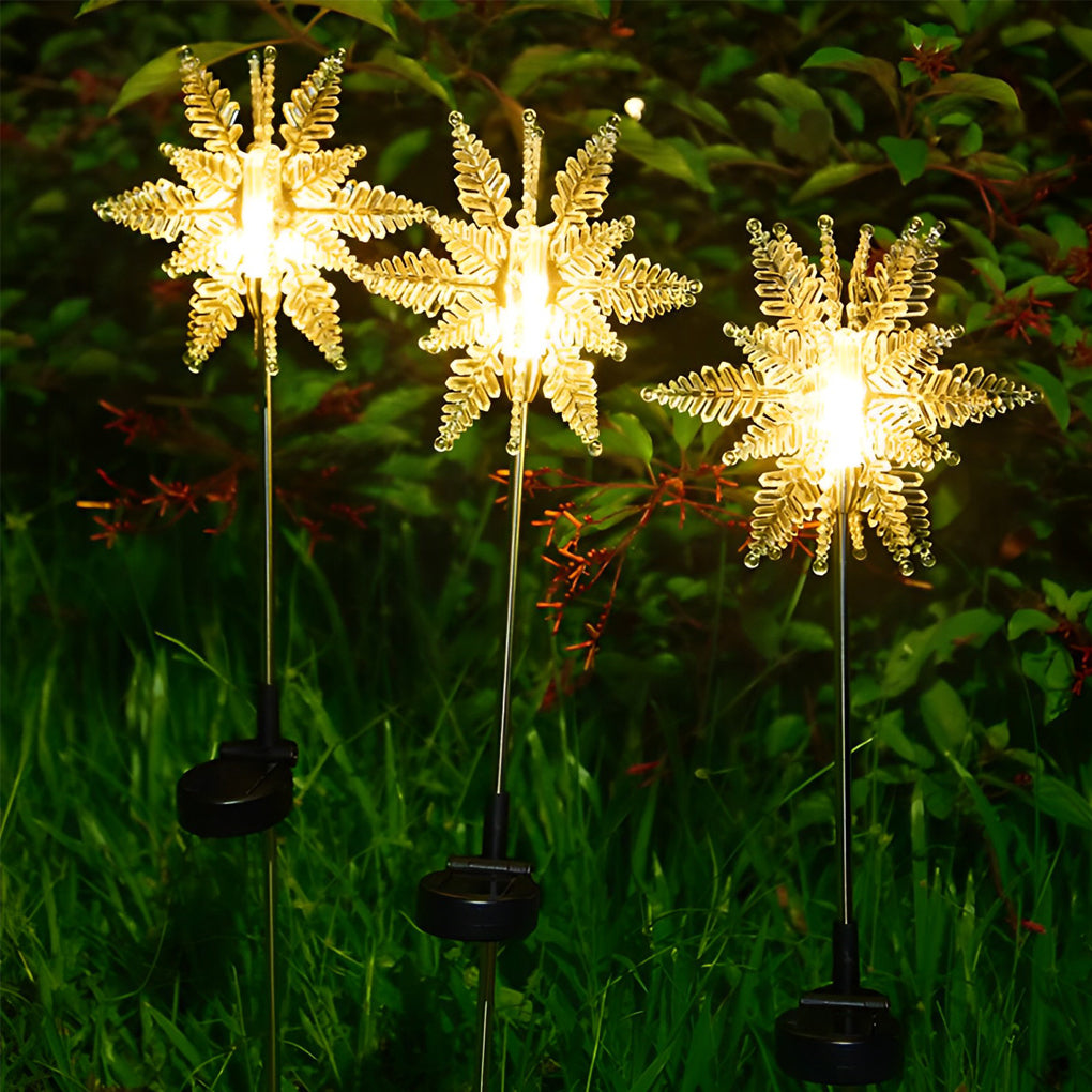 2Pcs Creative Snowflakes Decor Lawn Light Ha080966
