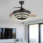 Modern 41 Retractable Ceiling Fan With Led Lights And Remote Control