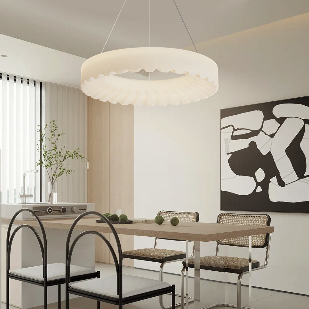 Simple Circle Clouds Ring Three Step Dimming Led Modern Chandelier