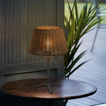 Outdoor 13 77 Inch Wicker Shade Rustic Iron Table Lamp