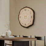 Rustic Round Wood Slice Clock With Remote Control And Led Lights Us Plug