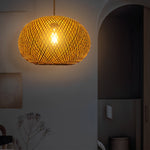 Handwoven Bamboo Rattan Pendant Light – Modern Natural Chandelier for Dining & Living Spaces