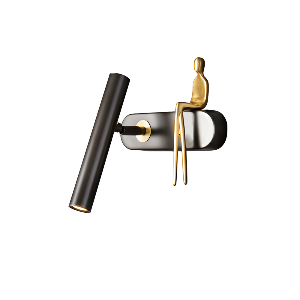 Brass Villain Wall Lamp 1 Light Slender Adjustable Led Wall Spotlight