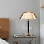 Modern Black Metal And Brass Table Lamp For Living Room