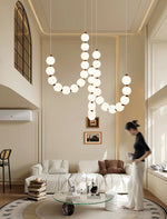 Thalorin LED Pendant Light – Modern Cascading Orb Chandelier for Dining & Living Spaces