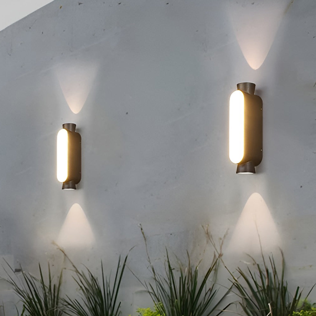 Up And Down Lights Black Modern Outdoor Wall Sconce
