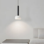 Modern Copper Tube 1 Light White Glass Bowl Pendant Light