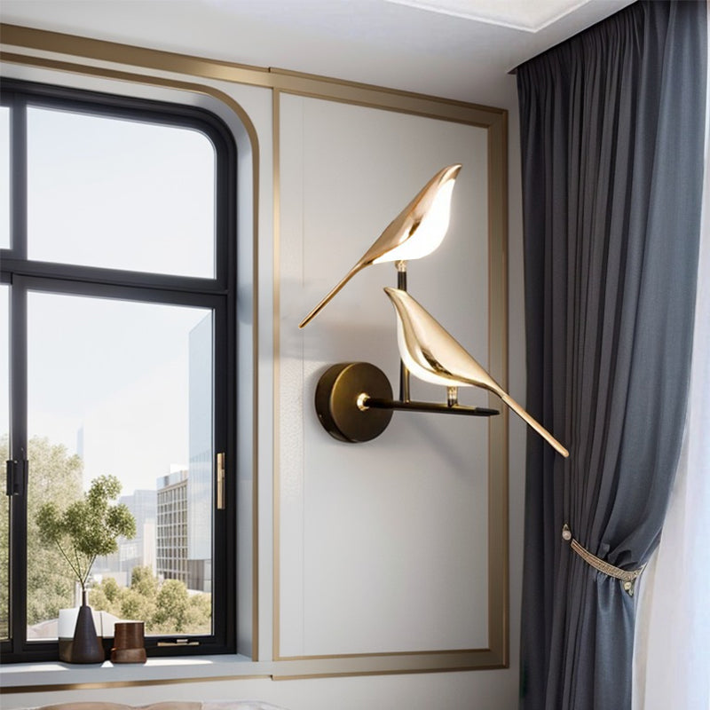 Golden Silver Touch Switch Bird Led Wall Lights Wall Sconce 360 Rotatable Indoor Led Wall Lamps For Bedroom Corridor Ac85 265V