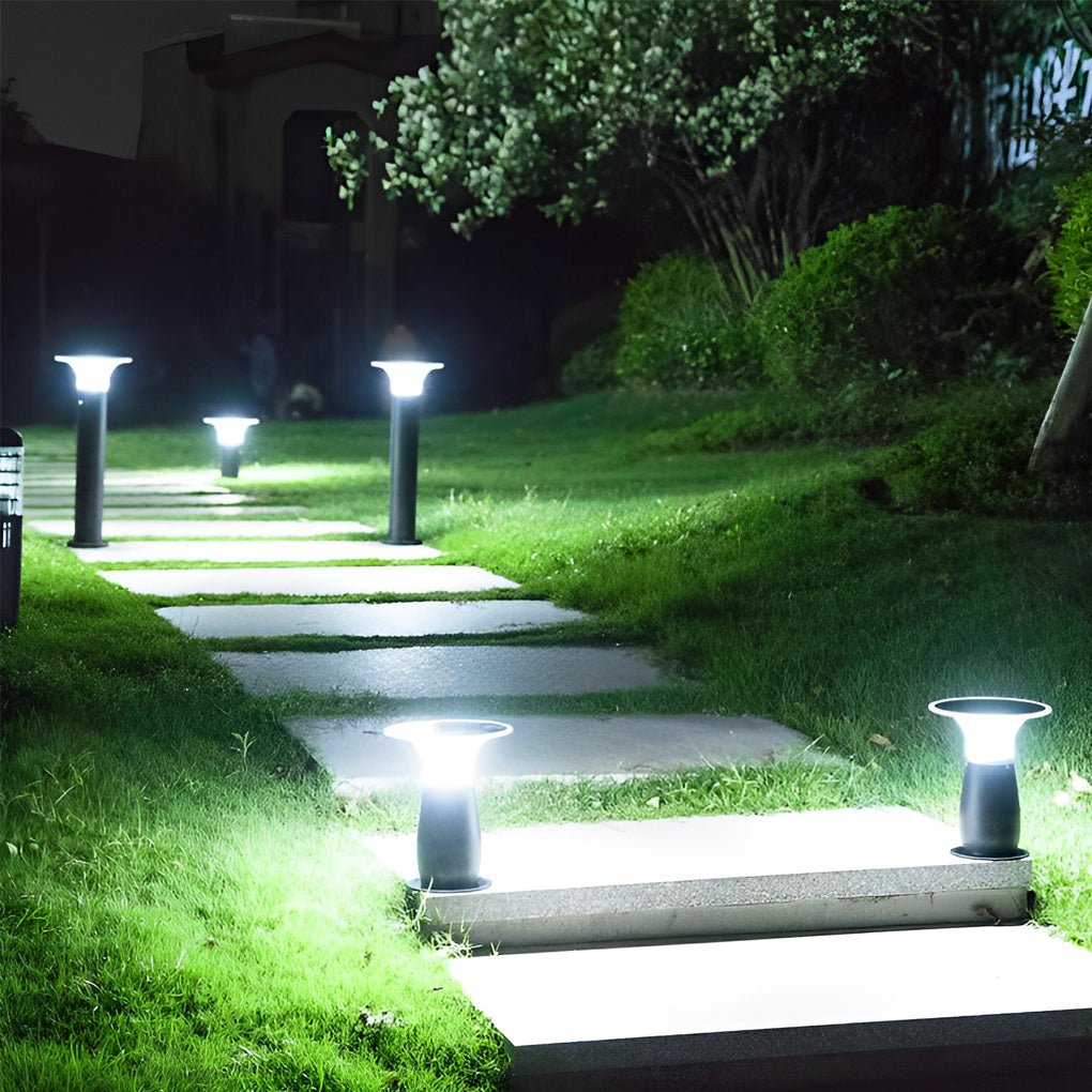 Modern Solar Path Downlights 360° Black LED Landscape Lighting