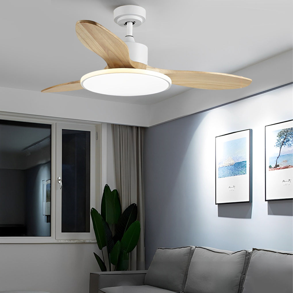 Wood Mute Led Nordic Ceiling Fans Ha079314