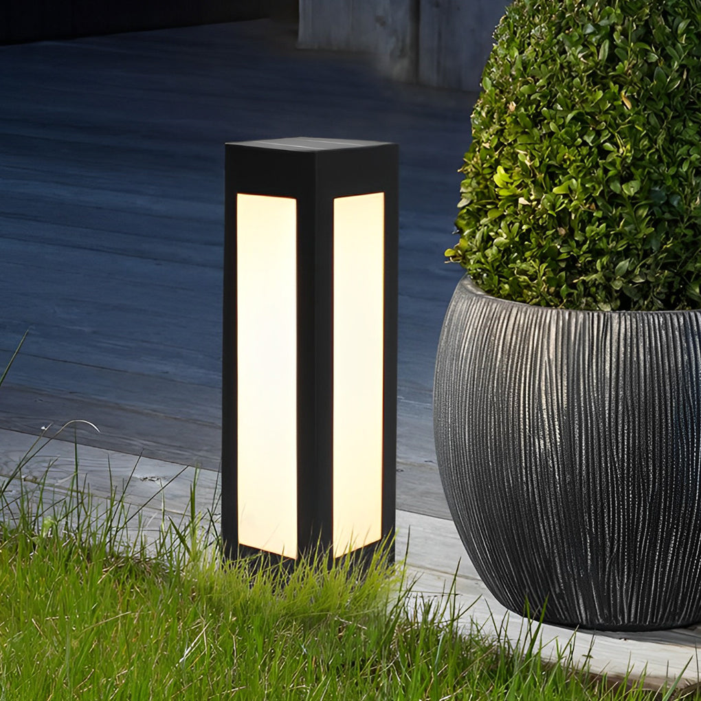 Modern Black Solar Bollard Lights for Pathways & Courtyards