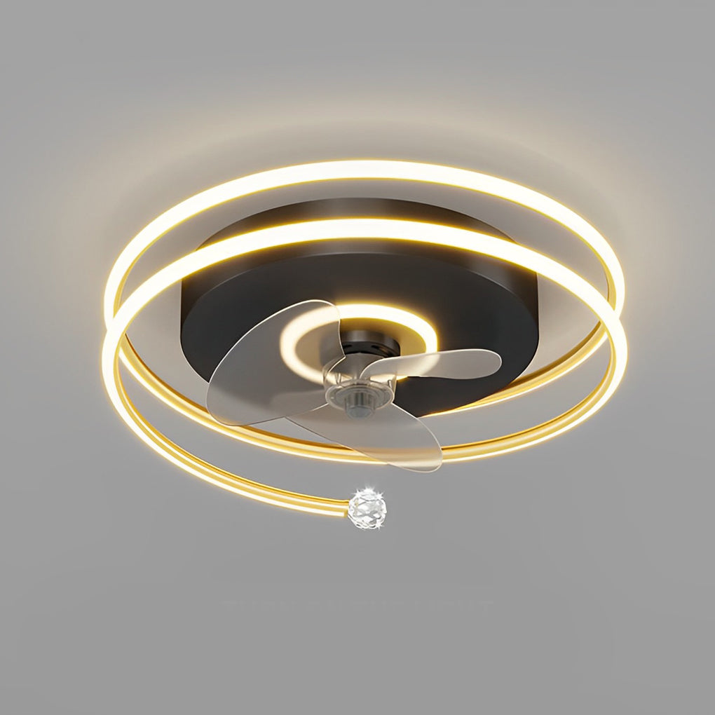 Circular Mute Bladeless Ceiling Fans Lights Li002311