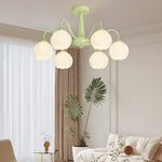 6 Round Flowers Bell Orchid Three Step Dimming Modern Chandelier Lamp