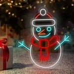 Modern Acrylic LED Snowman Sign with Dimmer for Festive Interiors