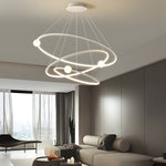 White Black Circular Pendant Lamp Dimmable Led Rings Chandelier