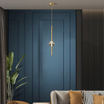 Modern 1 Light Copper Single Crystal Pendant Light With 3 Step Dimming Led