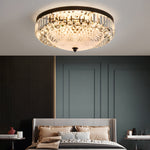Round Crystal Led 3 Step Dimming Luxury American Style Ceiling Lights