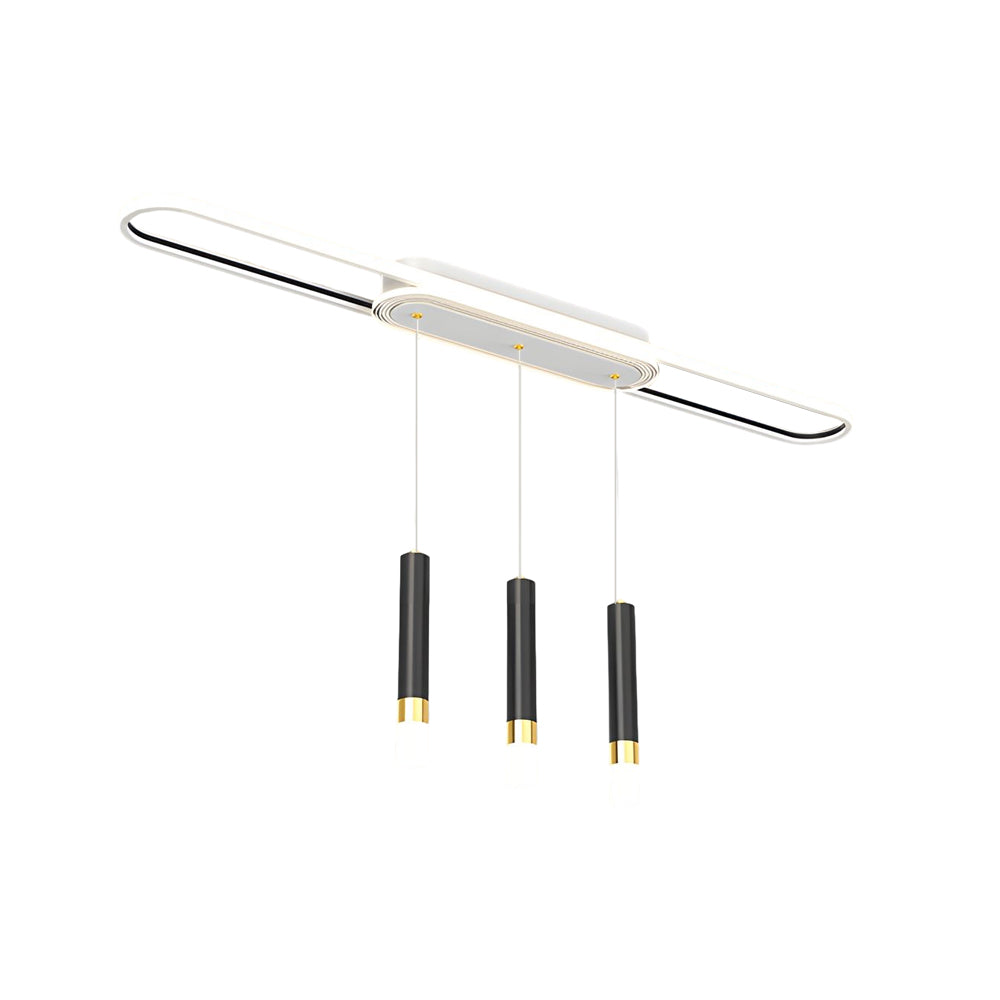 Long Circular Three Step Dimming Led Modern Ceiling Light Fixture Hanging Lamp