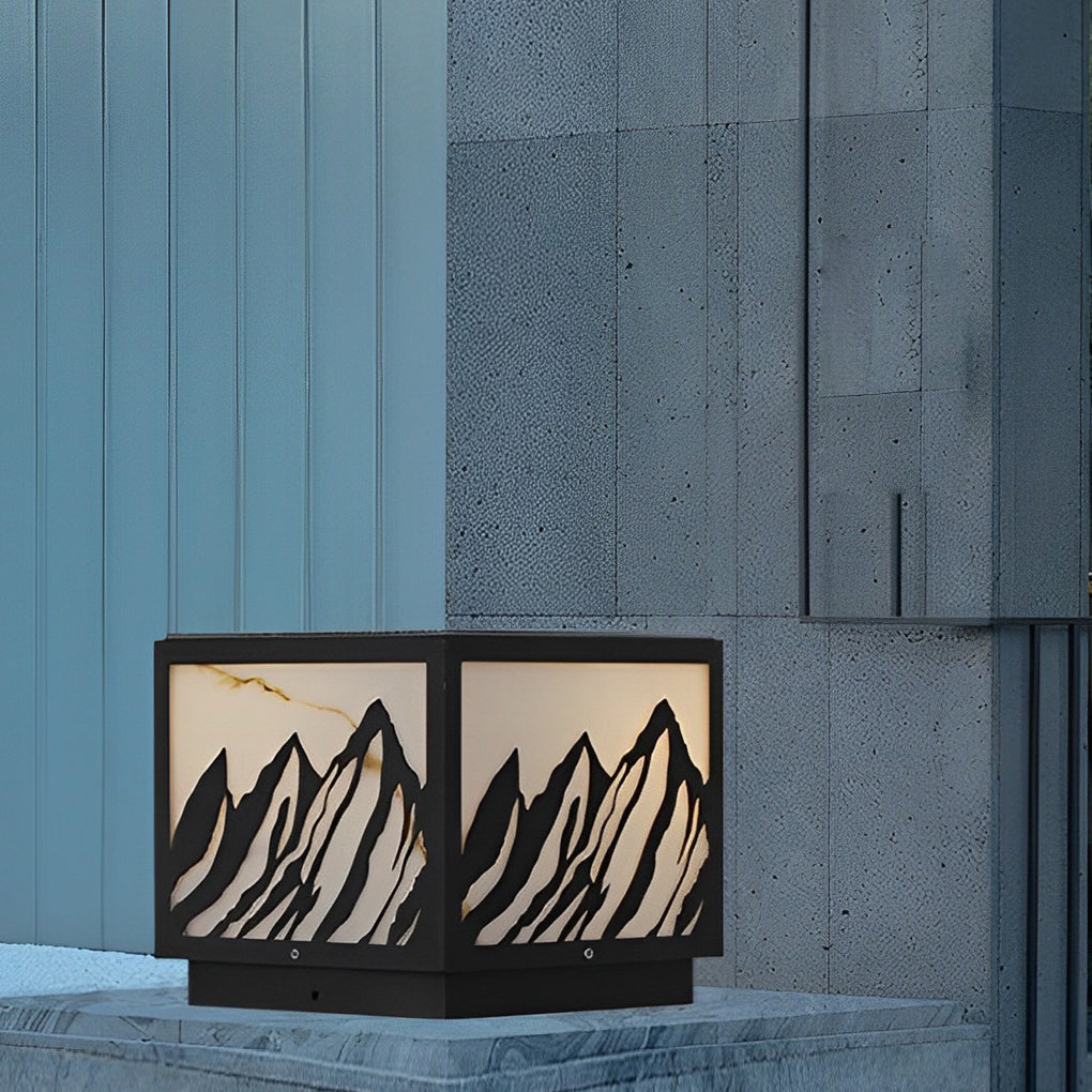 Mountain Scenery Solar Fence Post Lights Ha080149