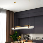 Acrylic Nami Linear Pendant Island Light With Adjustable Hanging Length