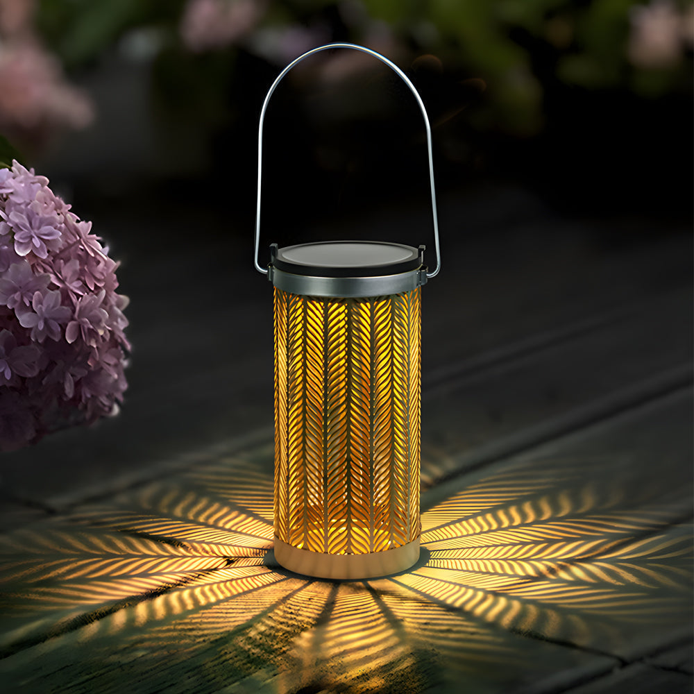 7 3 Inch H Metal Cutout Solar Portable Hanging Lantern