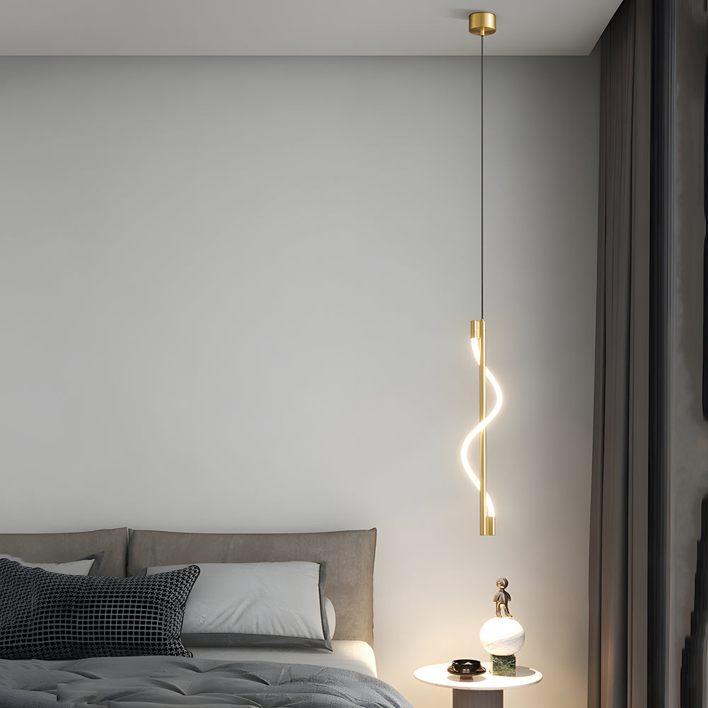 Modern Vertical Spiral Rope Led Pendant Light With Dimmable Feature