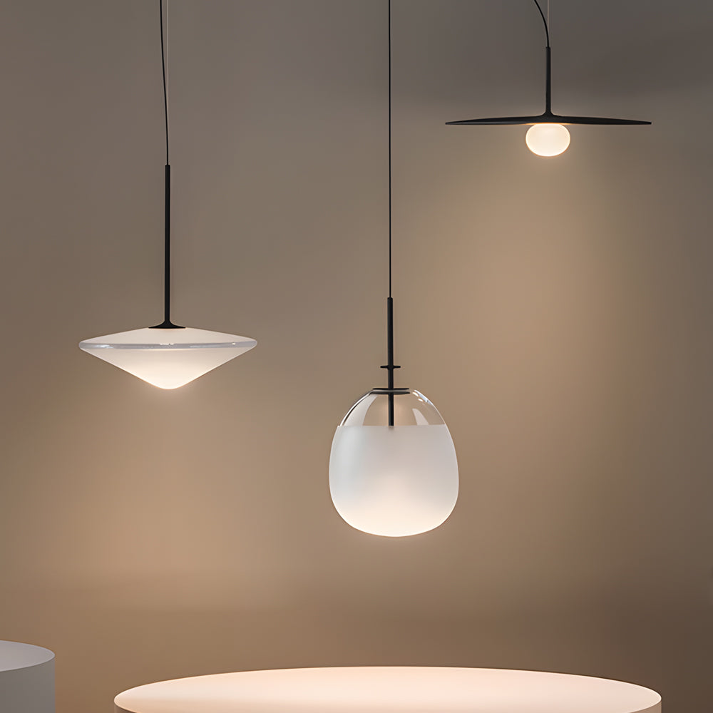 Simple Glass Iron Ufo Ball Led Decorative Postmodern Chandeliers Lamp