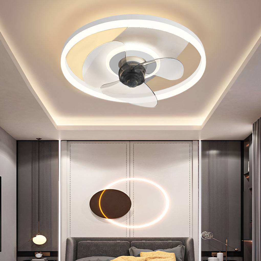 Circular Stepless Dimming Ceiling Fan Light