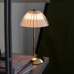 Battery Operated Led Brushed Brass Metal Table Lamp