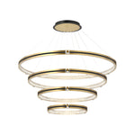 Simple Circles Rings Three Step Dimming Brushed Gold Modern Chandelier