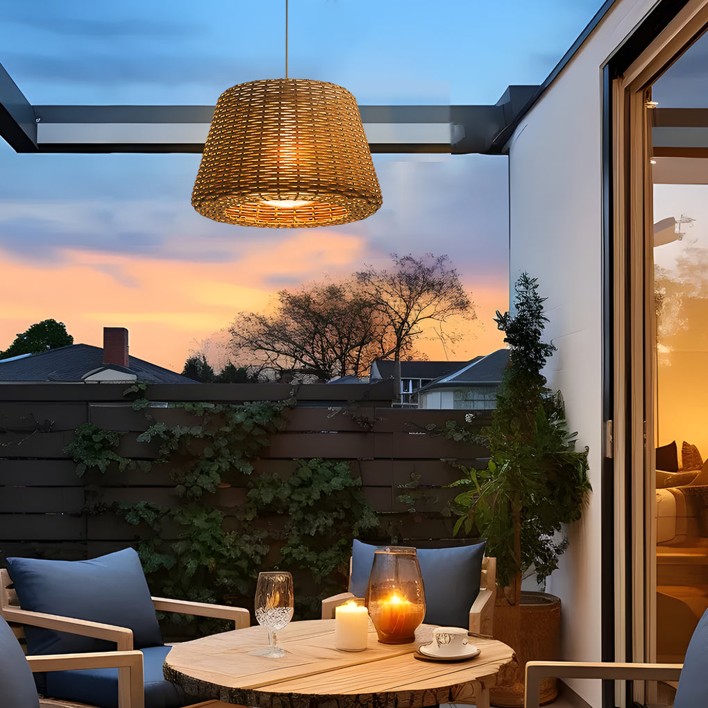 Ralph 1 Light Outdoor Pendant Light Led Suspension Lamp With Rattan Shade