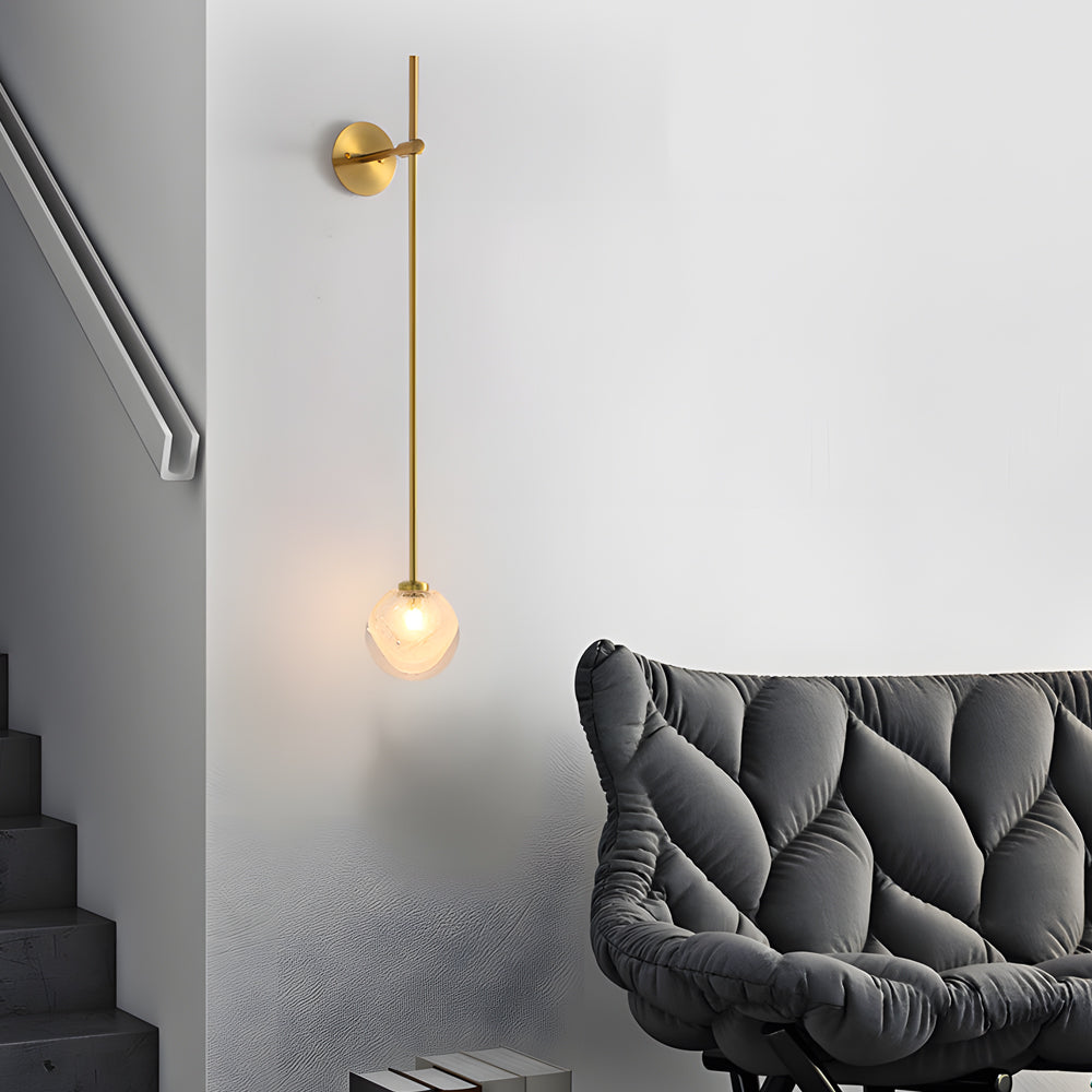 1 Light Glass Bubble Globe Slim Wall Light