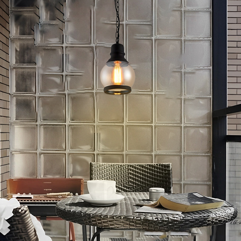 Lantern Shape Amber Pendant Light Ha078232
