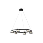 Ring Led Pendant With Smoke Gray Glass Shades