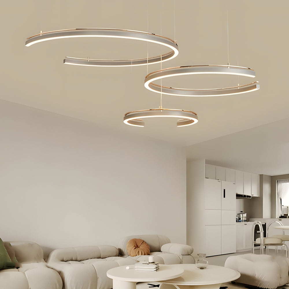 Modern Circular 2 3 Light C Shape Suspension Ceiling Lamp