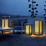 Modern Floral LED Pathway Light for Garden and Lawn – Black